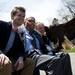 State representative of the 55th district Adam Zemke and congressman John Dingell pose for a picture with a bald eagle during Earth Day on Sunday, April 21. AnnArbor.com I Daniel Brenner